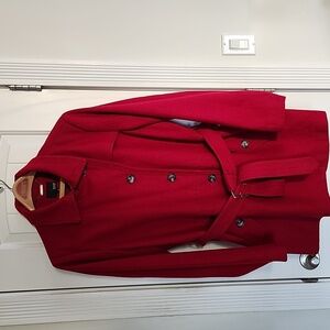 a.n.a. Red Wool Trenchcoat XL